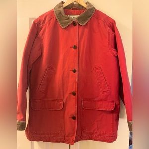 LL Bean Large Woman’s Barn Coat ~ Burnt Red w/Quilted Lining